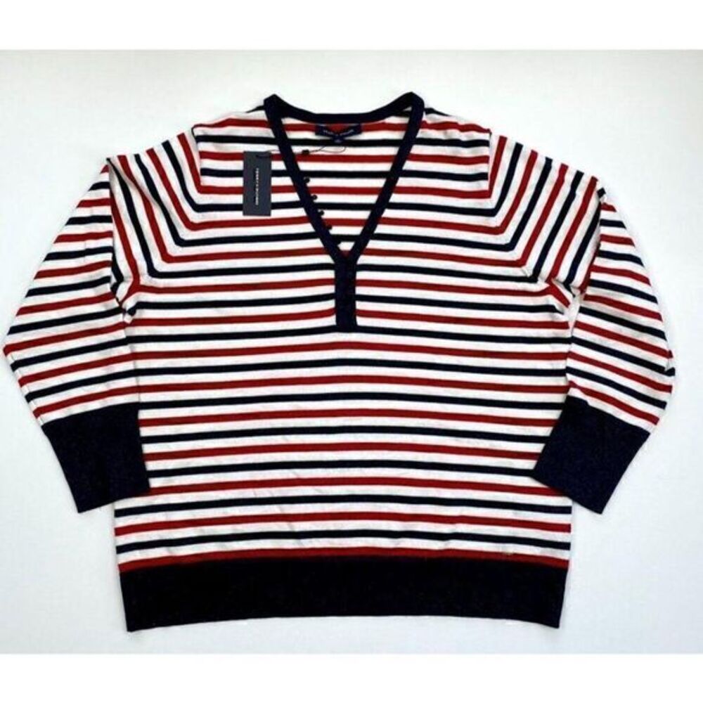 ‎Tommy Hilfiger Sweater Top 1X Plus Red White Navy